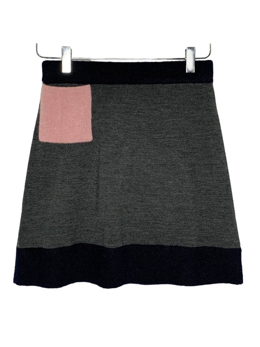COS 10Y Girls Alpaca Blend Sweater Mini Skirt Gray Pink Square Detail